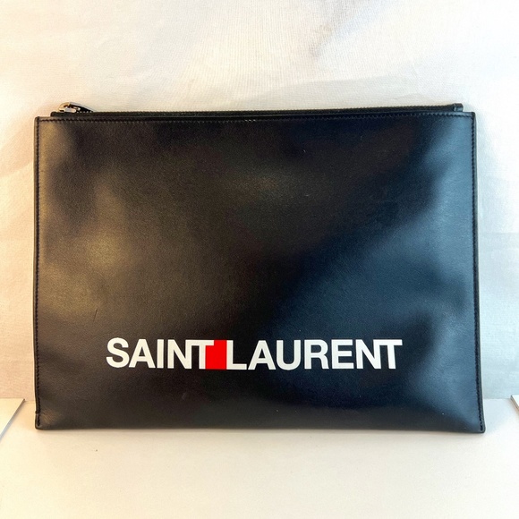 Saint Laurent - Vintage Rive Gauche Logo - Pouch - Smooth Leather - Gift Set/Box - Picture 1 of 16